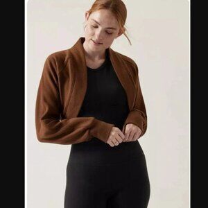 Athleta Retroplush Wrap Sweatshirt Brown #466774 | Size S